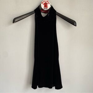 Tommy Hilfiger Black Velour Halter Tank Top Size M